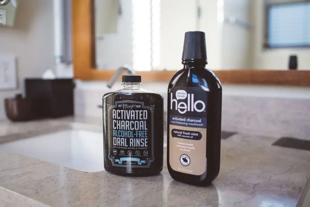 Activated charcoal mouthwash