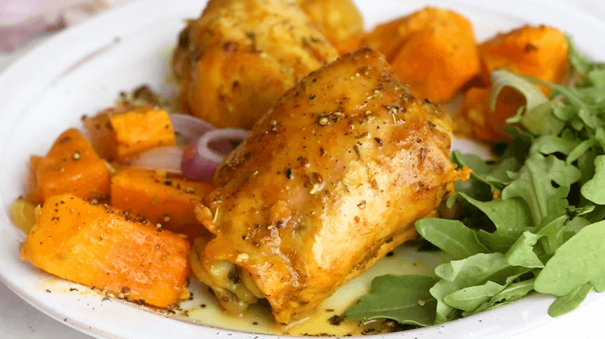 Roasted chicken with turmeric