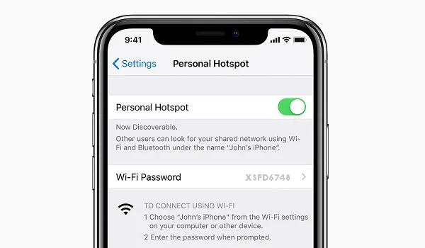 change mobile hotspot password iphone