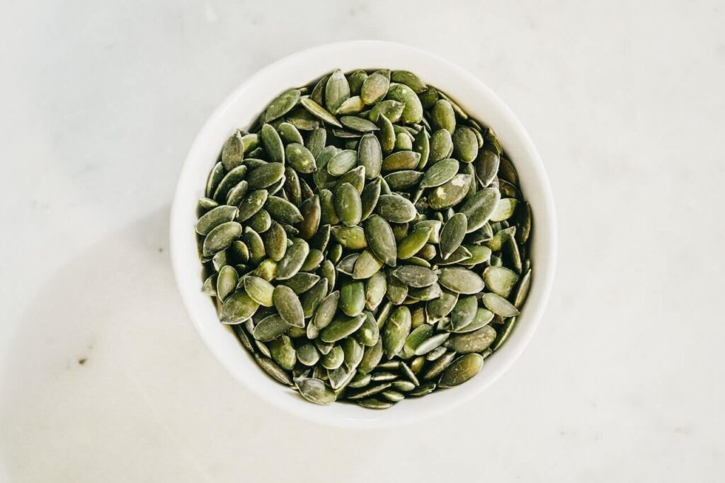 Pumpkin seeds high fiber low carb foods