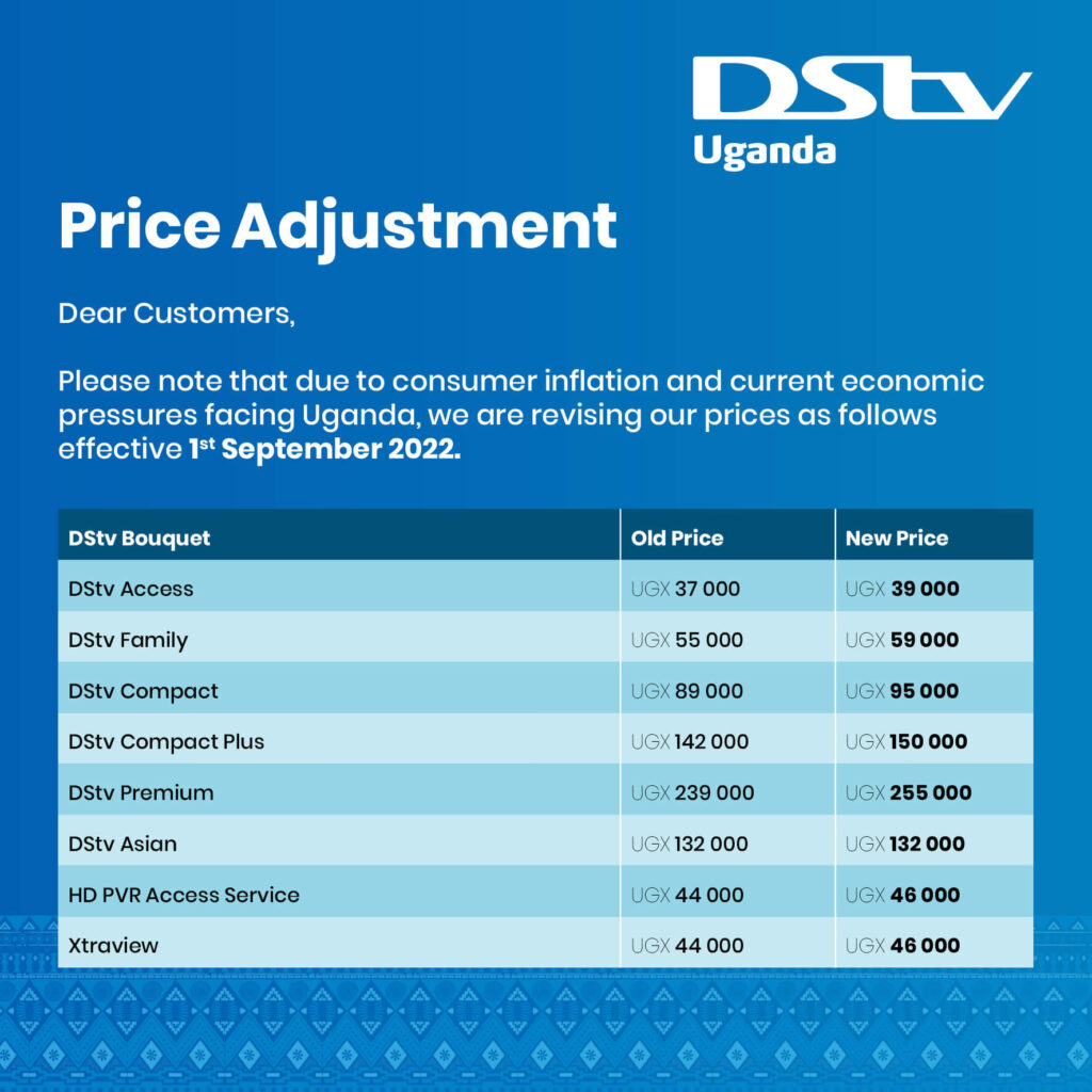 dstv uganda prices increase september 2022 (1)