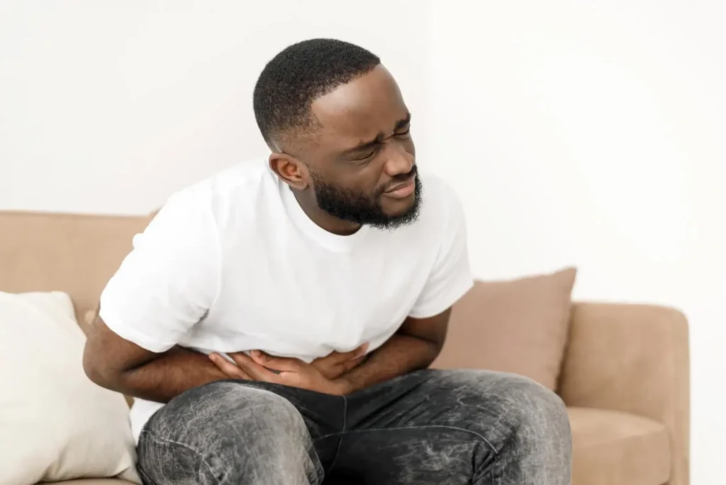 black-man-with-alcoholic gastritis stomach