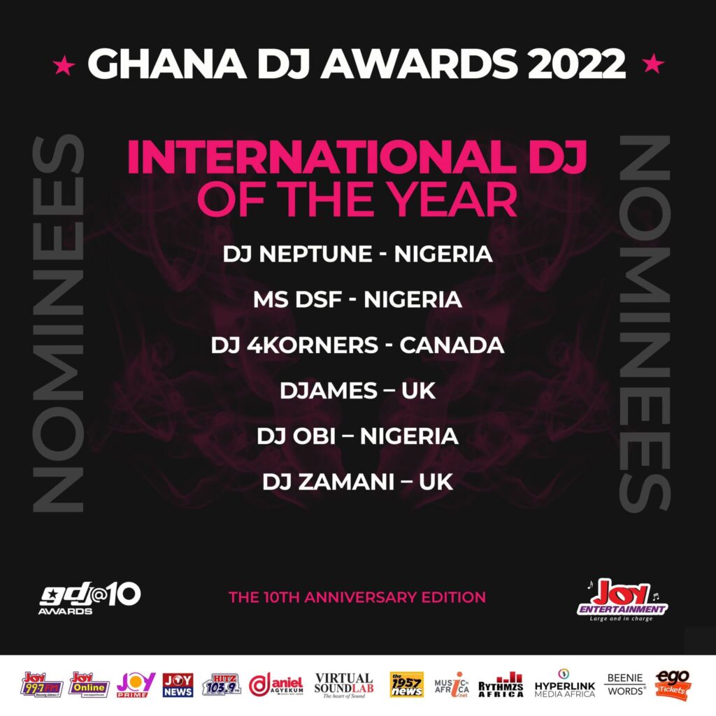 nominees 2022 ghana dj