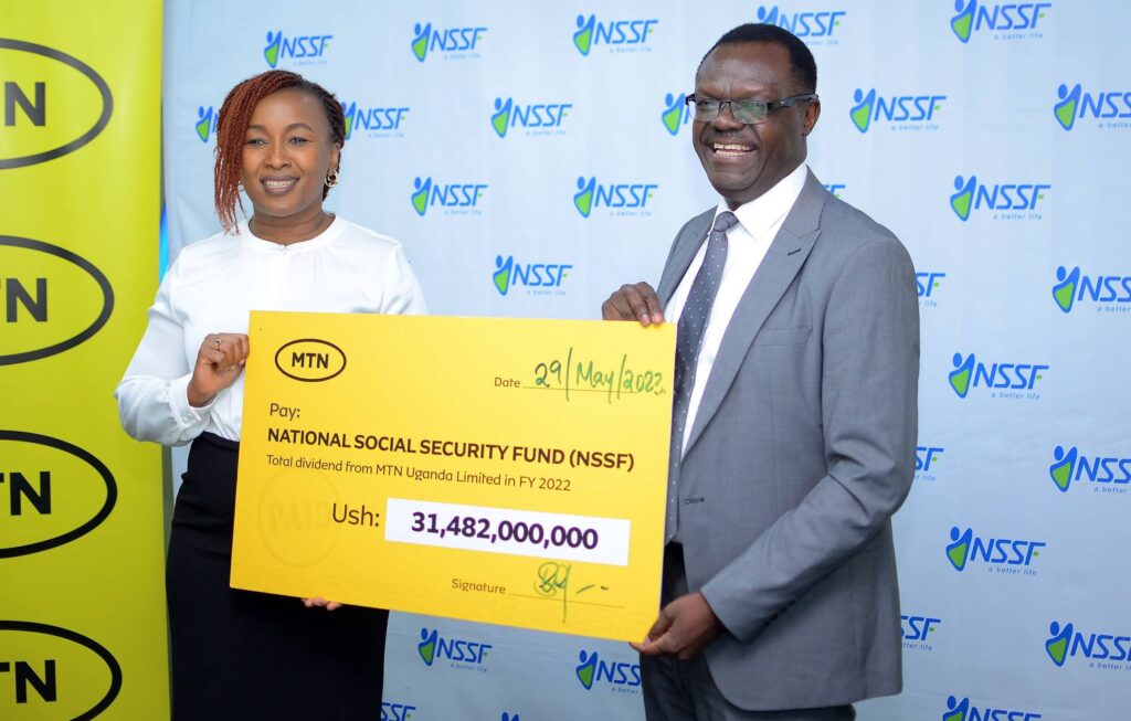 nssf uganda earns record dividend investment in mtn