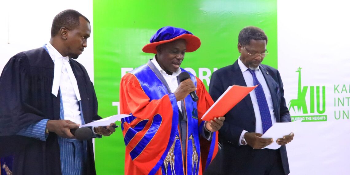 Prof. Yunus Mgaya being Sworn in 4th Chancellor of KIU