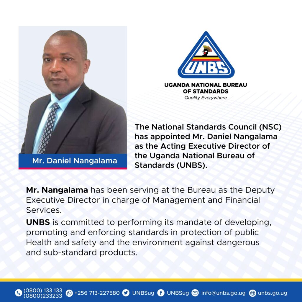 Nangalama Daniel New Acting Executive Director for UNBS