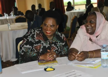 Minister Betty Amongi with Safia Jjuko Nalule chairperson EOC