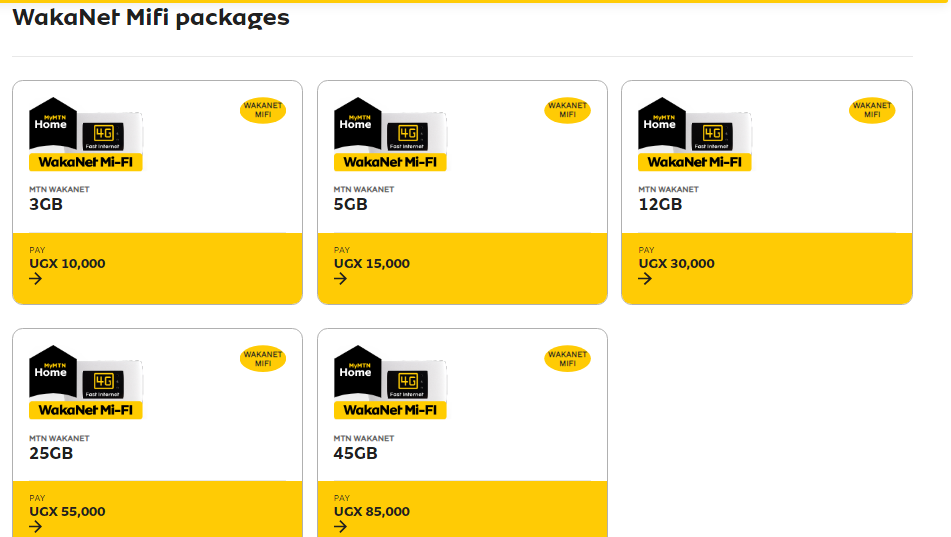 WakaNet Mifi Packages