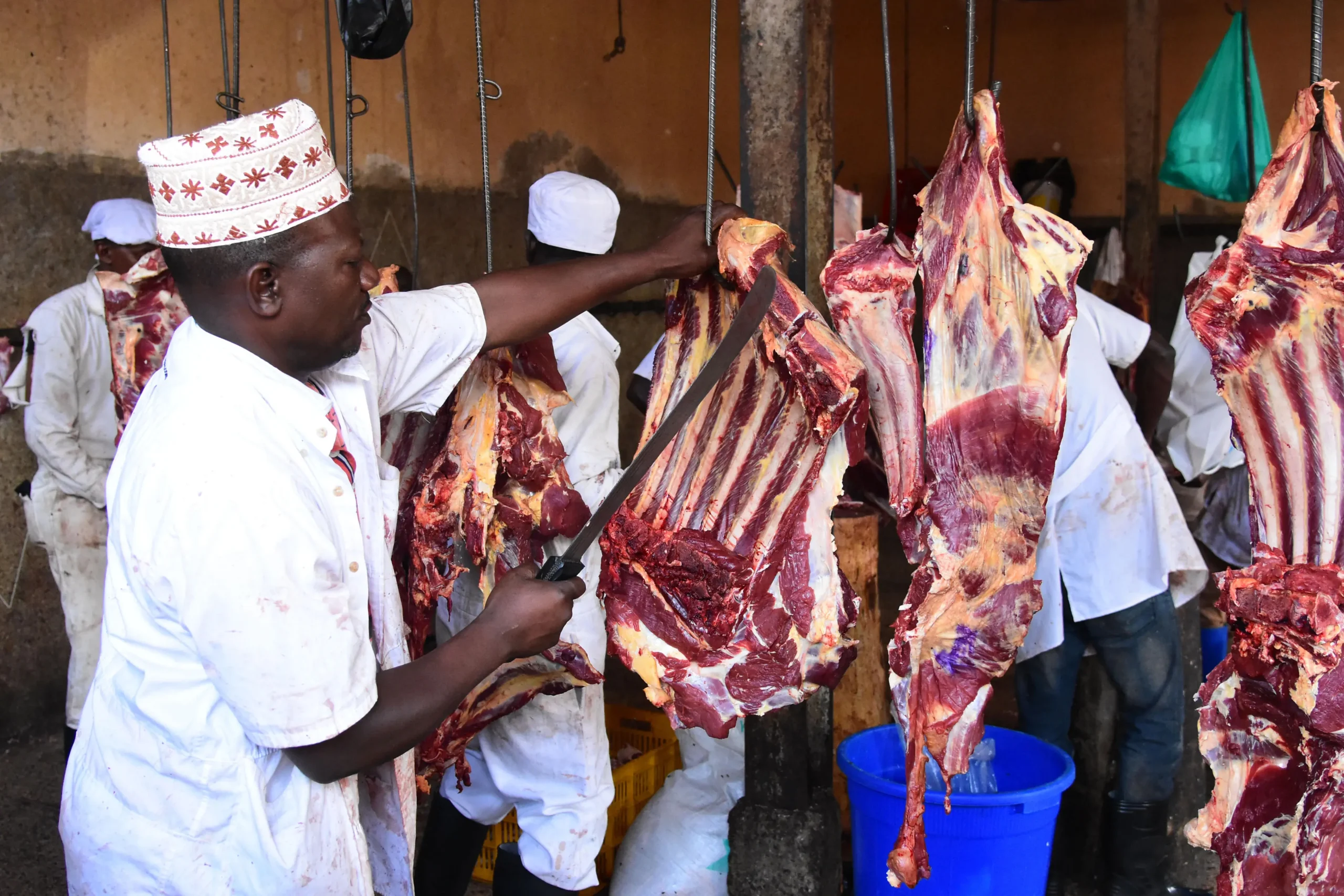 people selling meat in kampala