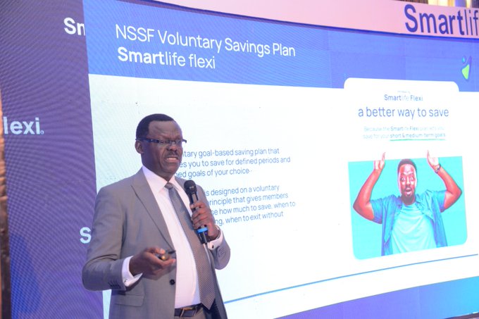 Mr Ayota managing director of NSSF speaking at smartlife flexi launch