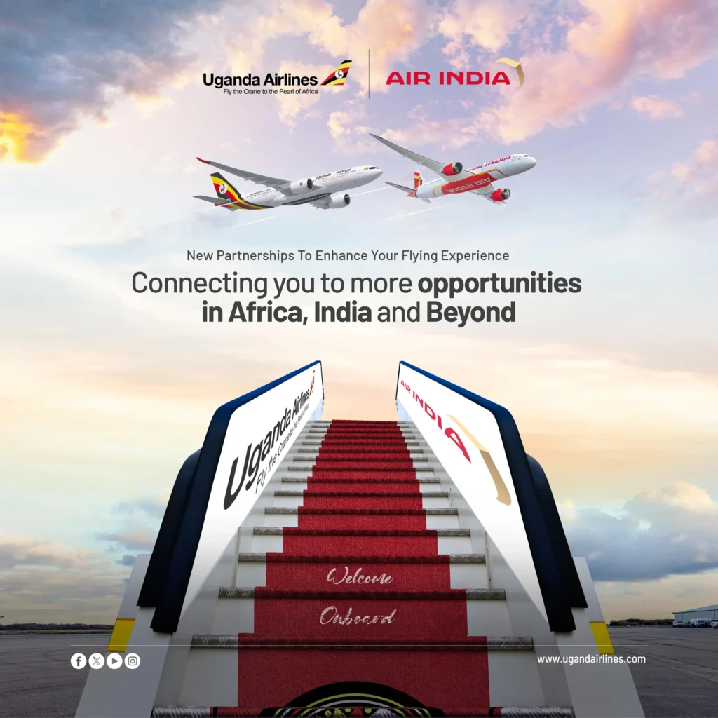 Travellers can now connect through Mumbai on a single ticket, easing journeys between Entebbe, India and beyond.